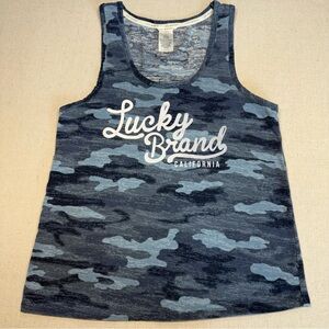 Lucky Brand Women’s Blue Camo Tank Top - Size Small